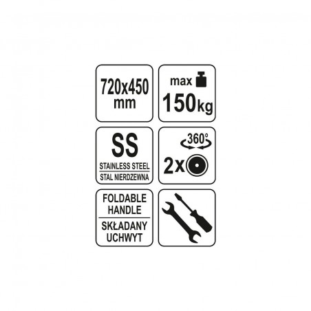 YG-09080 YATO GASTRO Carucior transport 720 x 450 mm, 150 kg
