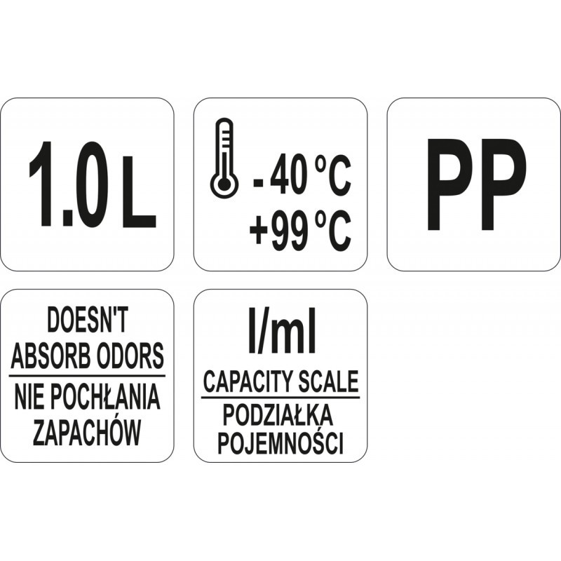 YG-07284 YATO GASTRO Cana de masurare de 1000 ml, polipropilena