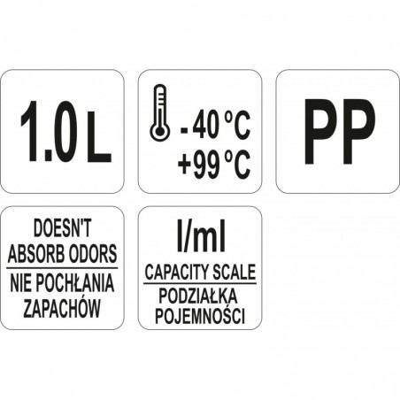 YG-07284 YATO GASTRO Cana de masurare de 1000 ml, polipropilena