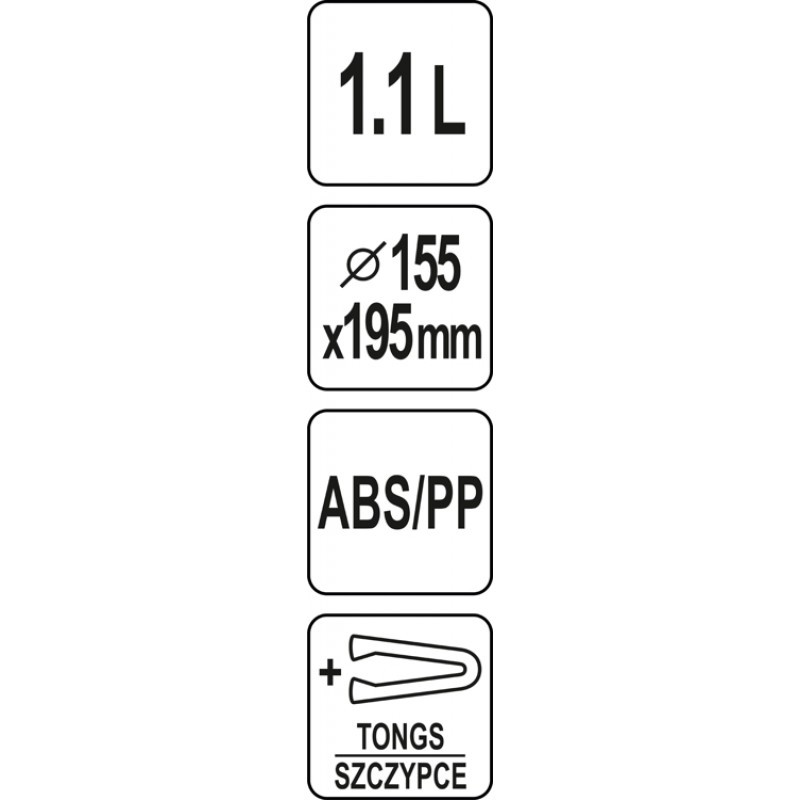 YG-07143 YATO Container gheata 155x195mm cu capacitate 1.1 l + cleste