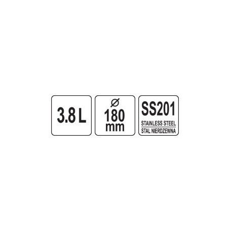 YG-07141 YATO GASTRO Frapiera, diametru 180mm, capacitate 3.8l, inox