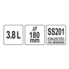 YG-07141 YATO GASTRO Frapiera, diametru 180mm, capacitate 3.8l, inox