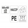 YG-02184 YATO GASTRO Tocator din plastic alb, dimensiuni 600x400x20 mm