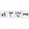 YT-82307 YATO Set 5 baghete sudura PPR, 2.5 x 5 mm, 1 m, Alb