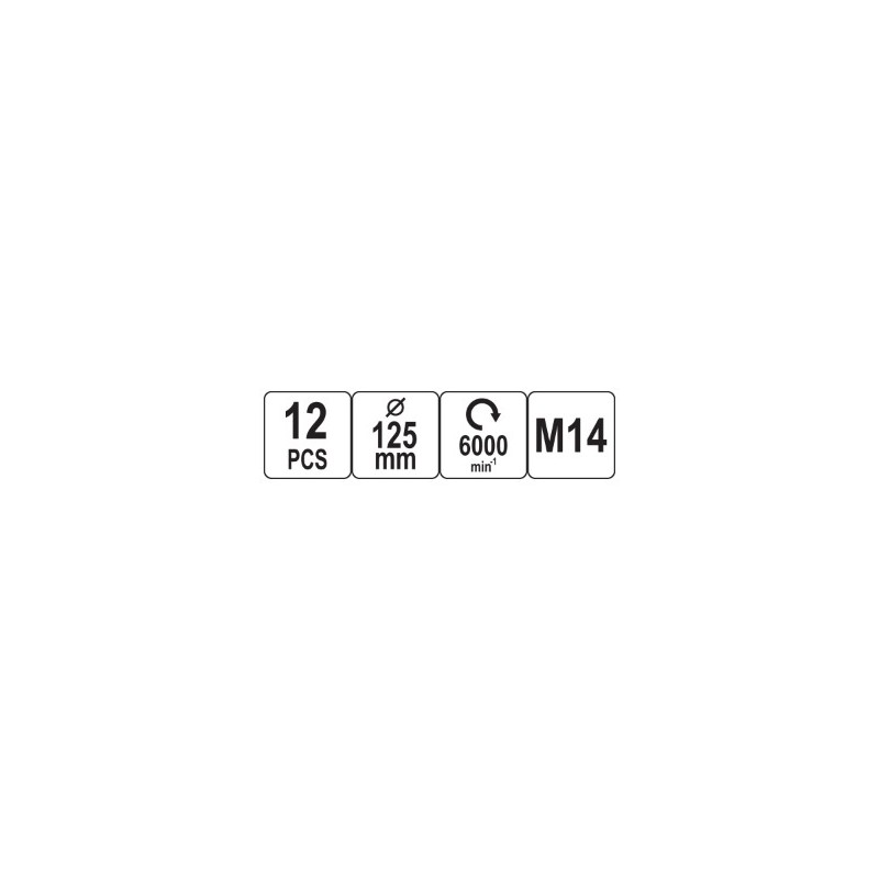 YT-47931 Set bureti polisat 125 mm, M14, 12 piese