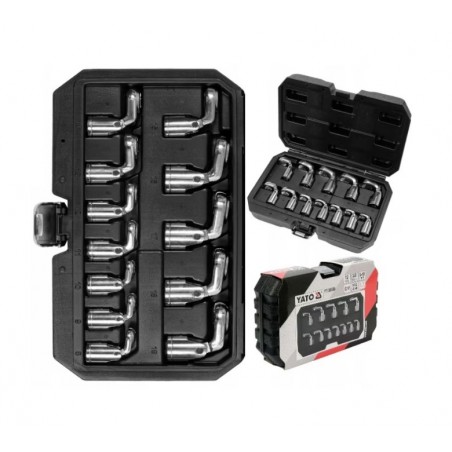 YT-38550 YATO Set 12 chei inelare semi-deschise cu adaptor, 3/8 inch
