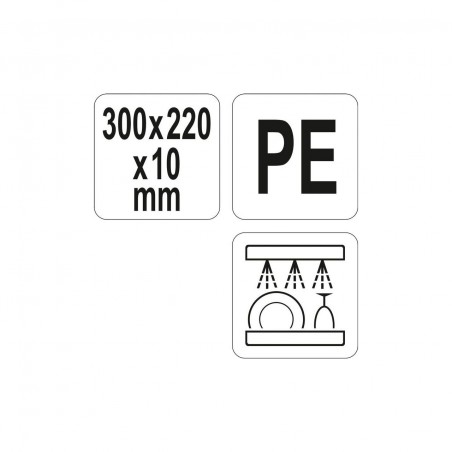 YG-02153 YATO GASTRO Tocator din plastic alb 300 x 220 x 10 mm