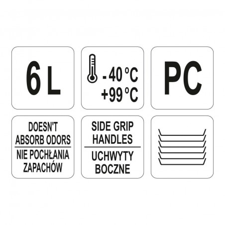 YG-00522 YATO GASTRO Container policarbonat cu capacitatea de 6 l
