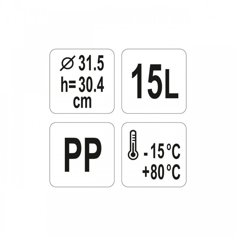 YG-00516 YATO GASTRO Container rotund polipropilen, capacitate 15 l