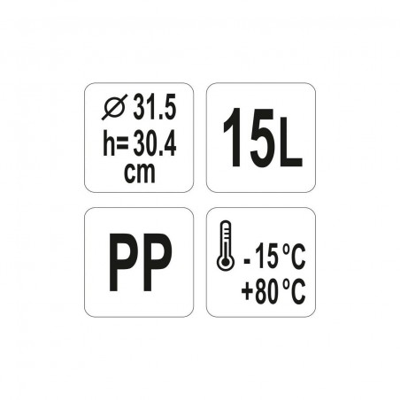 YG-00516 YATO GASTRO Container rotund polipropilen, capacitate 15 l