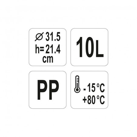 YG-00515 YATO GASTRO Container rotund polipropilen, capacitate 10 l