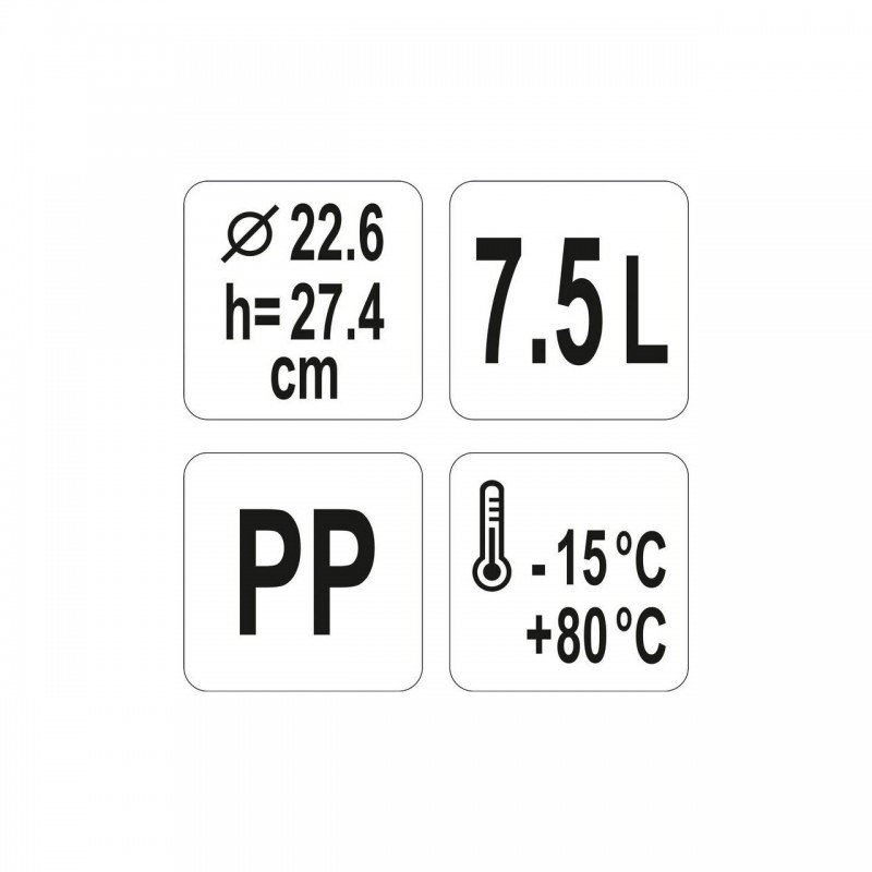 YG-00514 YATO GASTRO Container rotund polipropilen, capacitate 7.5 l