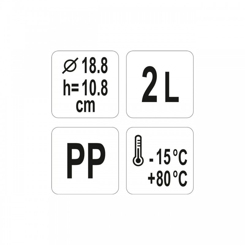 YG-00511 YATO GASTRO Container rotund polipropilen, capacitate 2 l