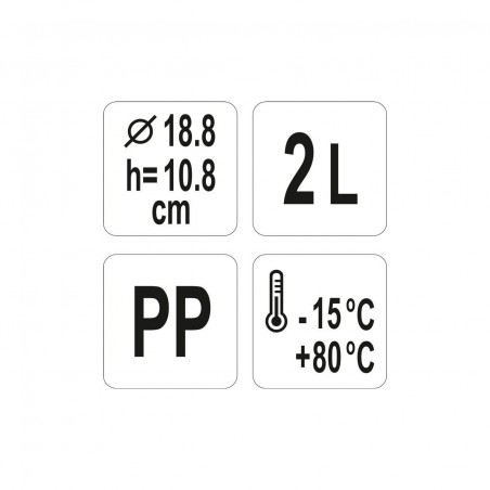 YG-00511 YATO GASTRO Container rotund polipropilen, capacitate 2 l
