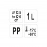 YG-00510 YATO GASTRO Container rotund polipropilen, capacitate 1 l