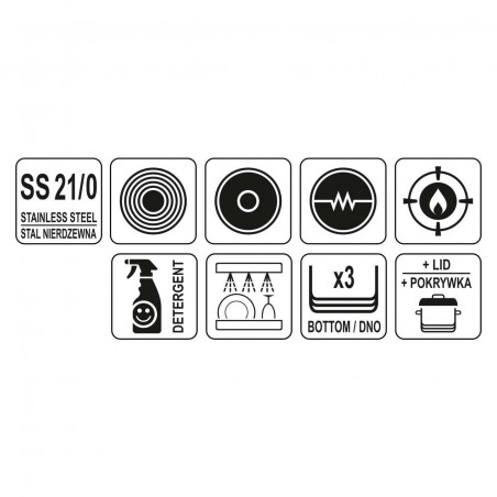 YG-00009 YATO GASTRO Oala cu capac, 45 x 45 cm, capacitate 71.6 L