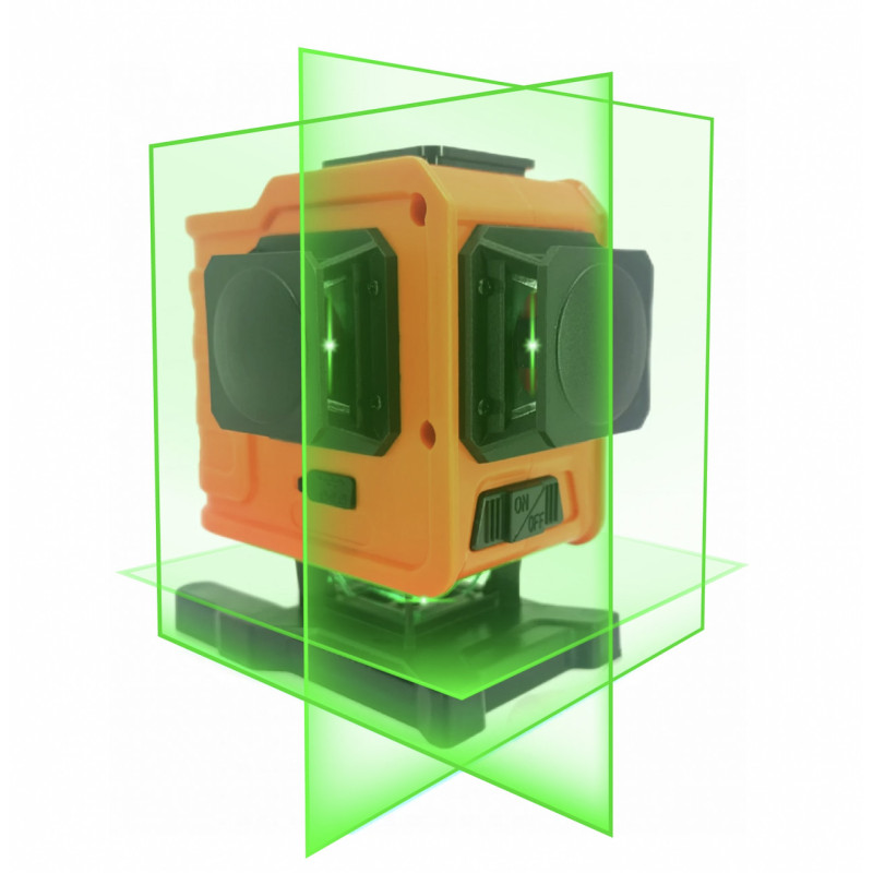 Nivela Laser Verde 3D multilinie 3x360°, 15m, Li-Ion, 3D