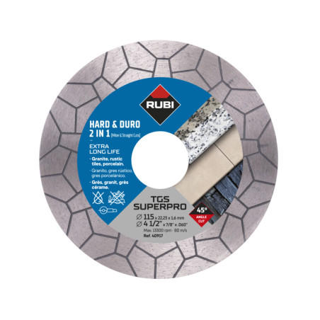 Disc diamantat pt. materiale foarte dure 2in1 pentru taiat si slefuit, 115mm, TGS 115 SuperPro