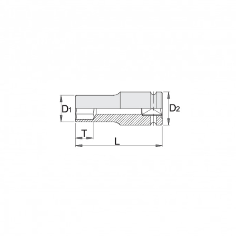 UNIOR Capat cheie tubulara de impact varianta lunga 1", 32 mm
