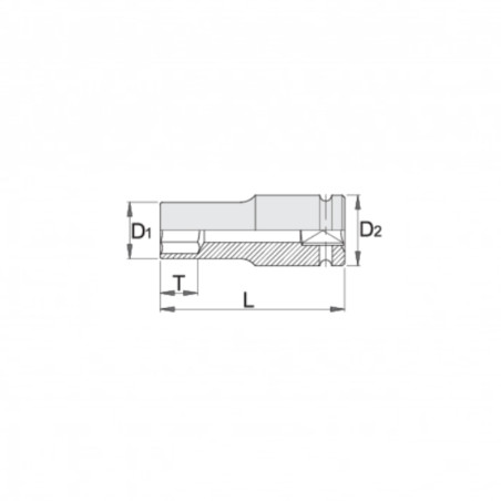 UNIOR Capat cheie tubulara de impact varianta lunga 1", 32 mm