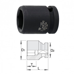 UNIOR Capat cheie tubulara de impact 1/2", 22 mm