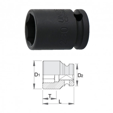 UNIOR Capat cheie tubulara de impact 3/8", 18 mm