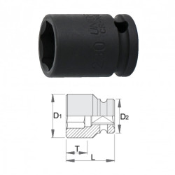 UNIOR Capat cheie tubulara de impact 3/8", 22 mm
