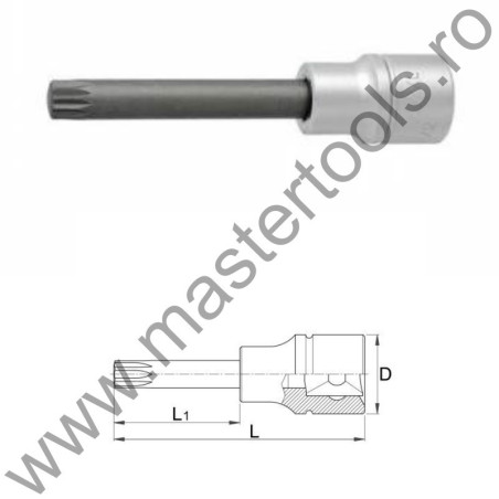 UNIOR Capat cheie tubulara de impact 1/2" cu profil ZX 192/2ZXL, M 14