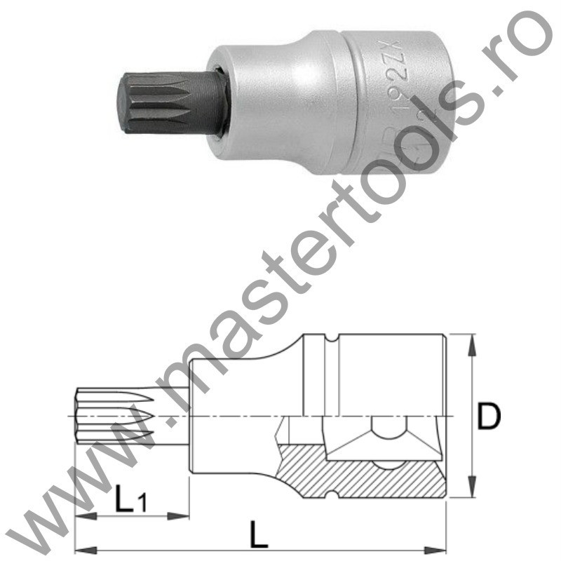 UNIOR Capat cheie tubulara de impact cu profil ZX 1/2" - 192/2ZX, M 14