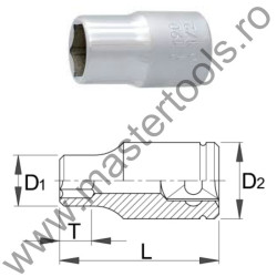 UNIOR Capat cheie tubulara 1/2" - 190/1 6p, 13 mm