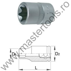 UNIOR Capat cheie tubulara cu profil TX interior 3/8" - 237/1, E 16