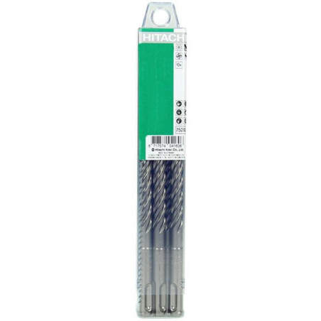 HIKOKI Set 10 burghie beton SDS+,4 muchii,cap din carbura,12x250x315mm