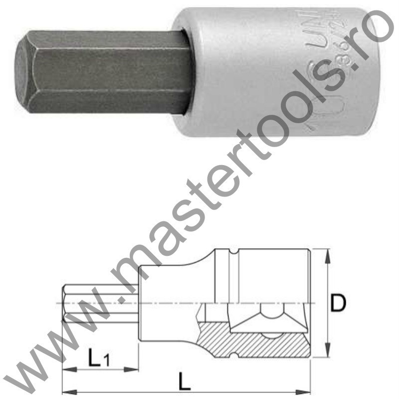 UNIOR Capat cheie tubulara cu profil hex exterior 3/8" - 236/2HX, 3/8"