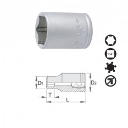 UNIOR Capat cheie tubulara 1/4" - 188/2 6p, 11/32"