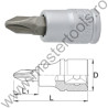 UNIOR Capat cheie tubulara cu cap profil PH exterior 1/4", PH2