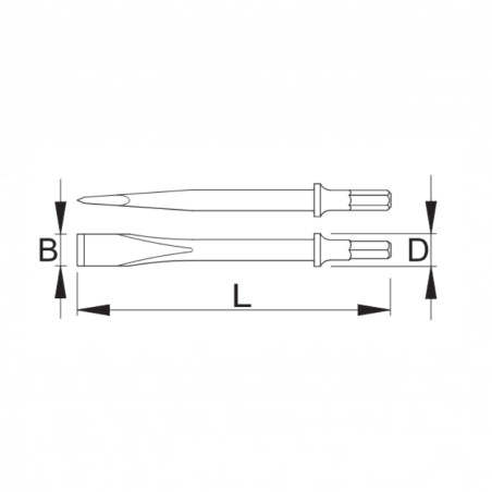 ELEKTRA BECKUM Dalta lata pneumatica piatra, hex 10 mm, 20 mm