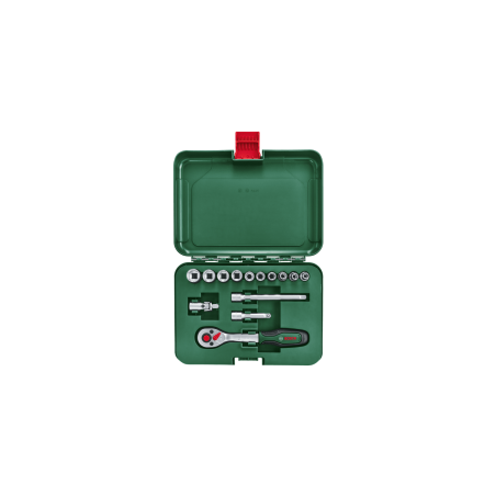 BOSCH Set cheie clichet,biti si prelungitoare in geanta, 1/4, 14 piese