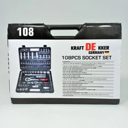 KRAFT DE KKER TRUSA SCULE CU CLICHET 1/4" SI 1/2" PENTRU AUTO 108 P