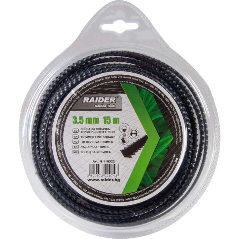RAIDER Fir trimmer dinte fierastrau 3.5 mm х 15 m negru