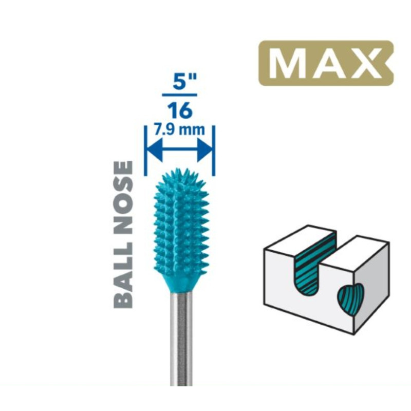 DREMEL Freza de decupare cu cap sferic MAX Power Carving, 3.2x7.9mm