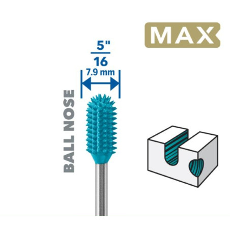 DREMEL Freza de decupare cu cap sferic MAX Power Carving, 3.2x7.9mm