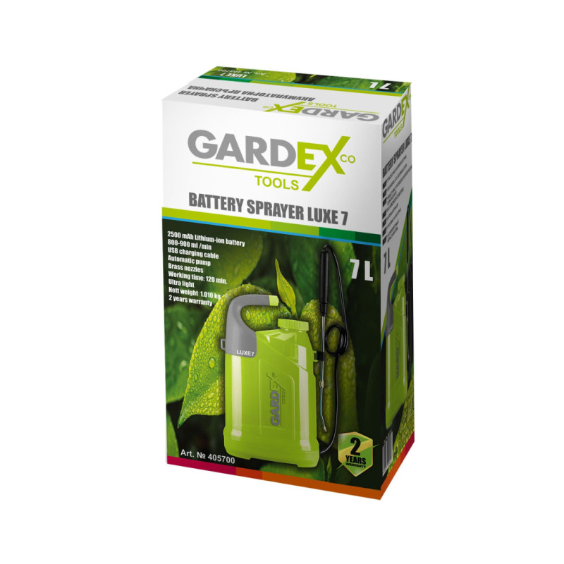 GARDEX Vermorel LUXE7 cu acumulator Li-ion 2.5 Ah