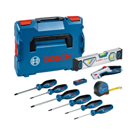 BOSCH Set 13 scule de mana,surubelnite,nivela,cutter,ruleta,L-BOXX 102
