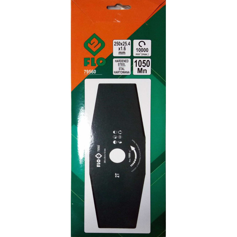 FLO Cutit motocoasa cu doi dinti 25.4 x 250 mm