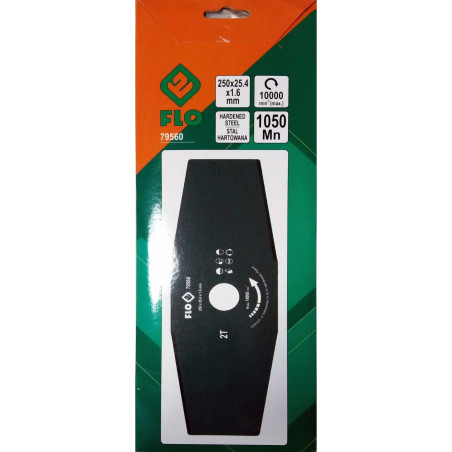 FLO Cutit motocoasa cu doi dinti 25.4 x 250 mm