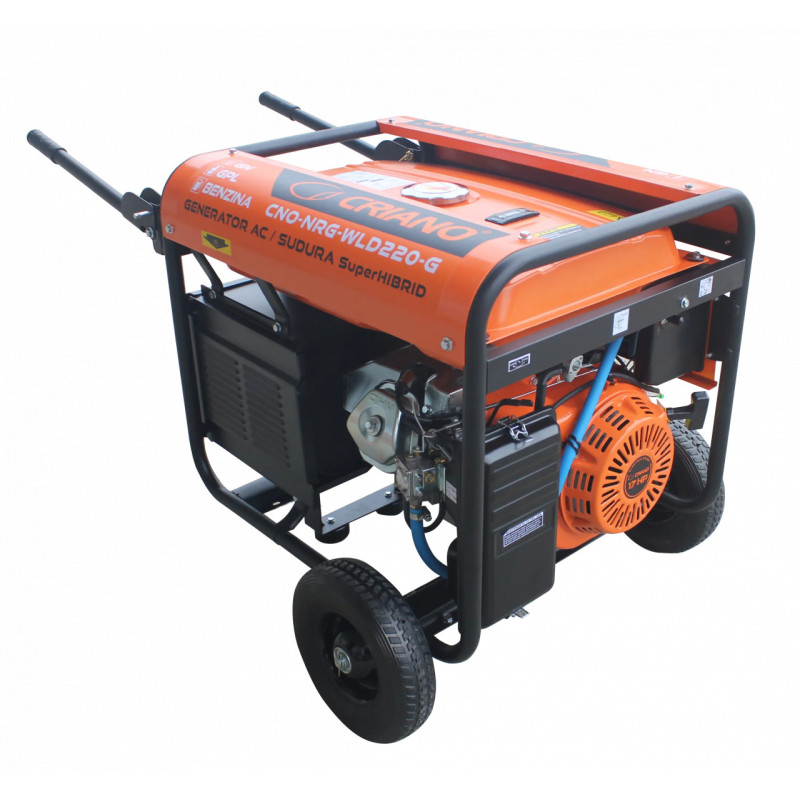 Generator de sudura 220A MMA si curent 5.5kW SuperHIBRID (GPL + Gaz Natural + Benzina) - CRIANO - CNO-NRG-WLD220-G