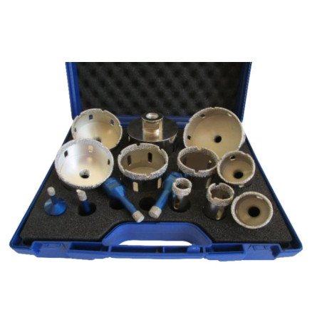 Set 14 carote diamantate pt. gresie portelanata & piatra - diam. 6 - 82mm Super Premium