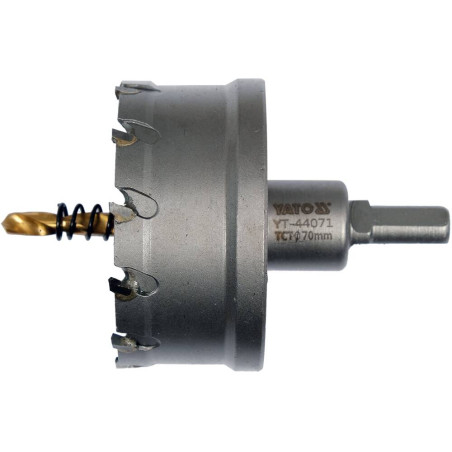 YT-44071 YATO Carota TCT pentru metal, diametru 70 mm, hex 3/8