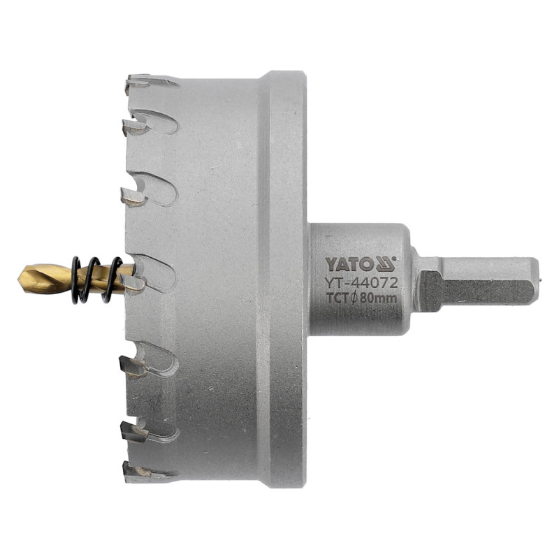 YT-44072 YATO Carota TCT pentru metal, diametru 80 mm, hex 3/8