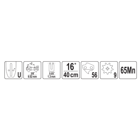 YATO Lama drujba tip U, 400 mm, pas 3/8, grosime 1.3 mm, 56 dinti